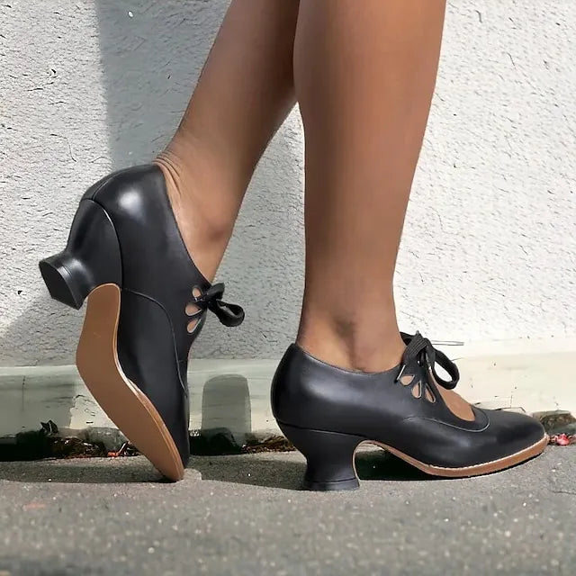 Veralyn - Salones de tacón kitten con encaje vintage
