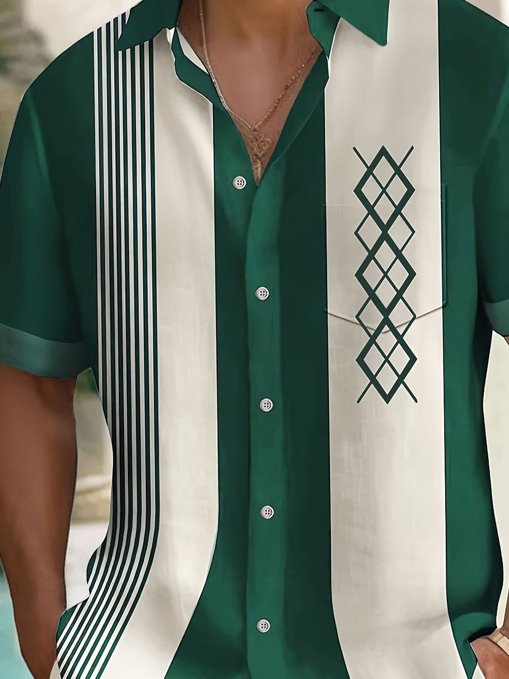 Morpeth - Camisa de rayas vintage con cuello abotonado