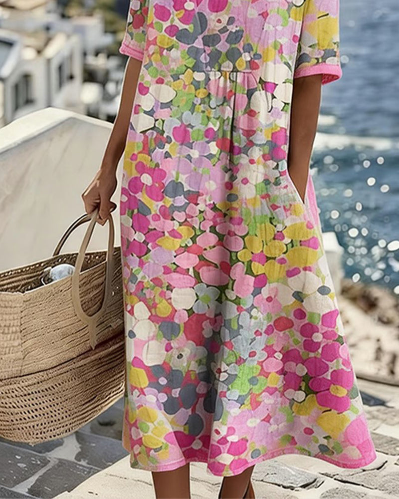 Adria - Vestido midi evasé de tacto suave