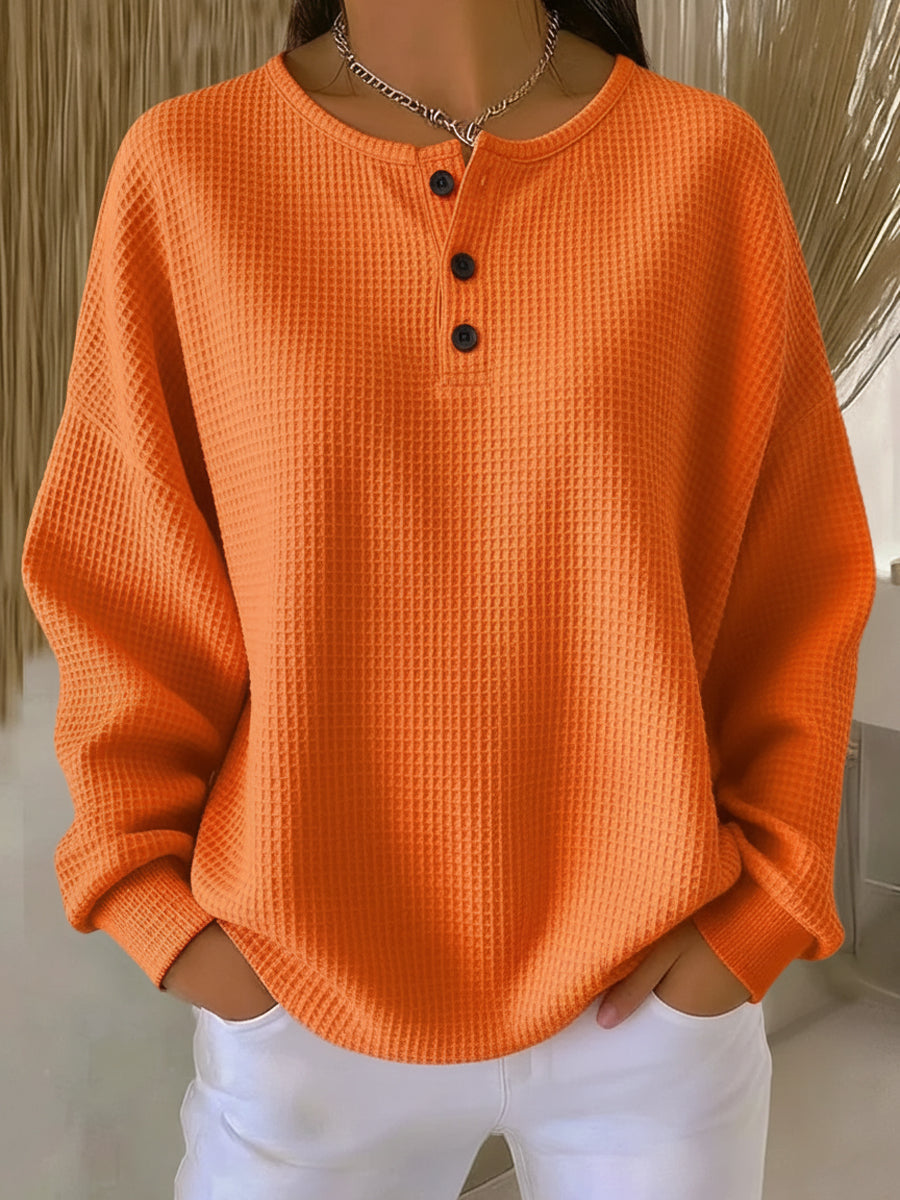 Carabelle - Sudadera Henley texturizada