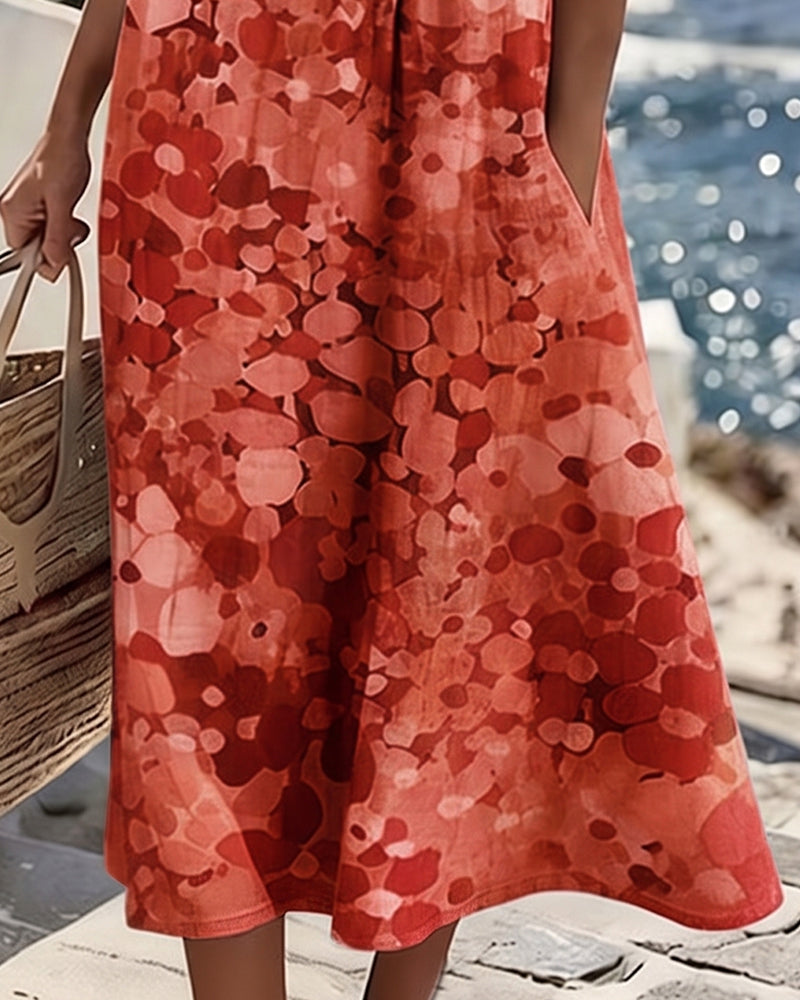 Adria - Vestido midi evasé de tacto suave