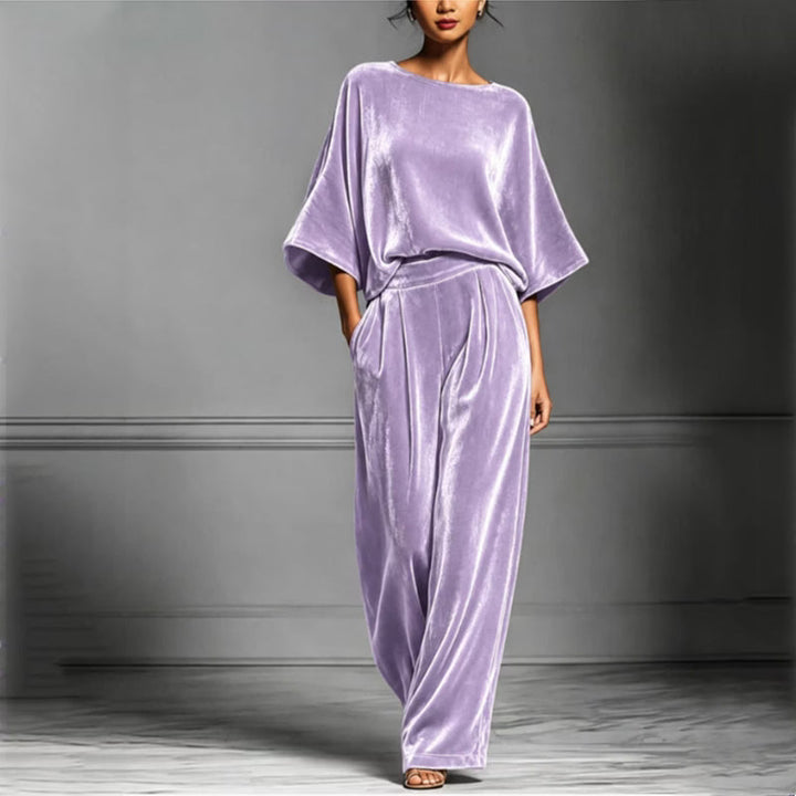 Ainhoa - Mono elegante de terciopelo de pierna ancha