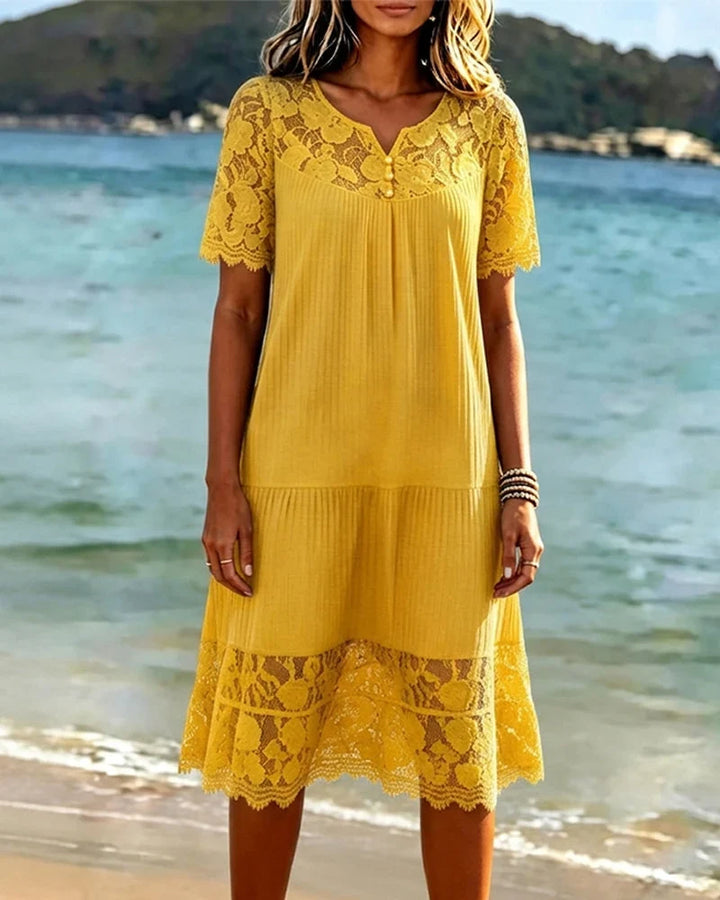 Hannelisse - Vestido de verano ligero con encaje