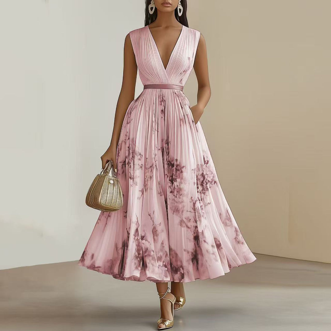 Nadia - Vestido midi plisado floral