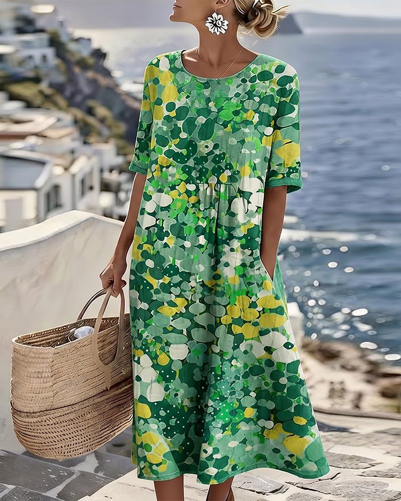 Adria - Vestido midi evasé de tacto suave