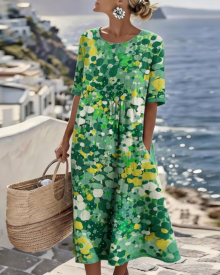 Adria - Vestido midi evasé de tacto suave