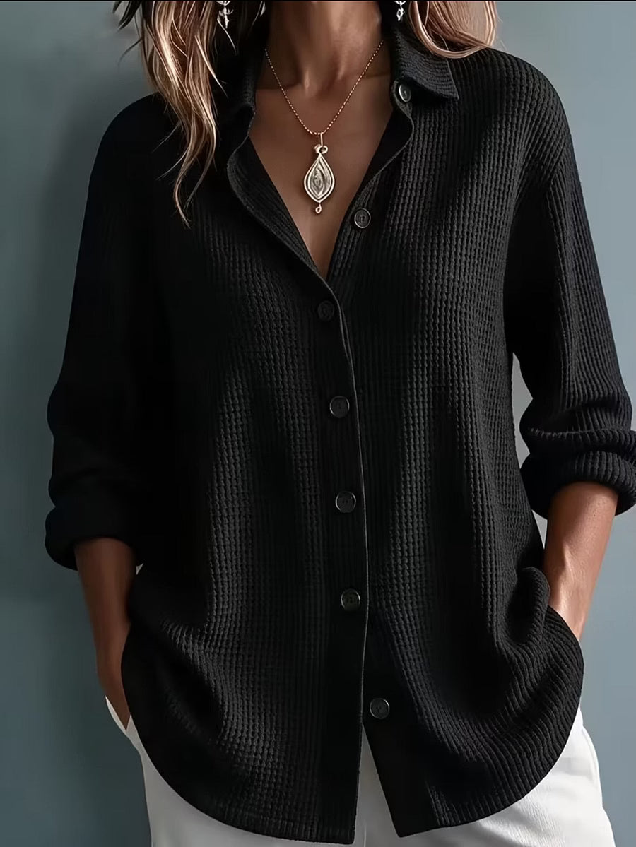 Imelda - Blusa de manga larga de tacto suave