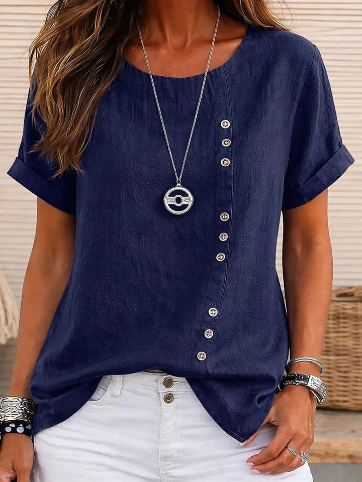 Sidonie - Blusa de manga corta con detalle de botones