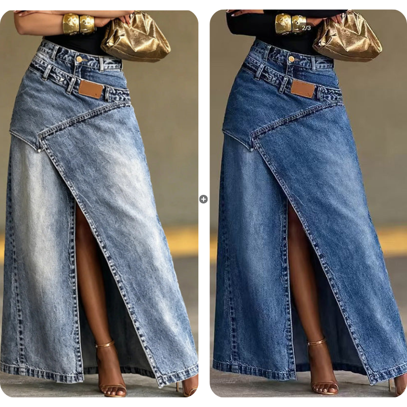 Anella - Falda maxi en lavado vintage