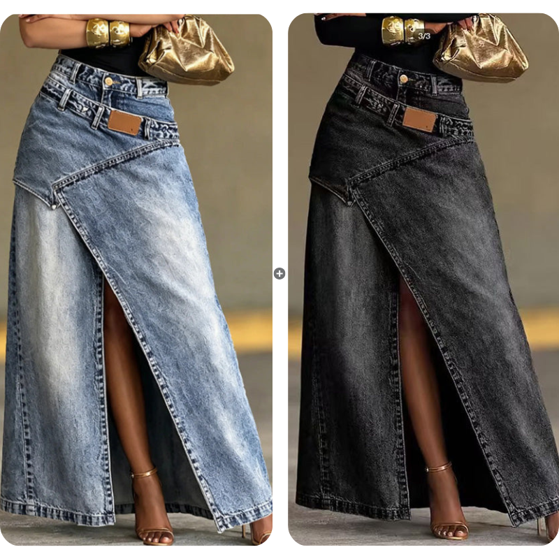 Anella - Falda maxi en lavado vintage