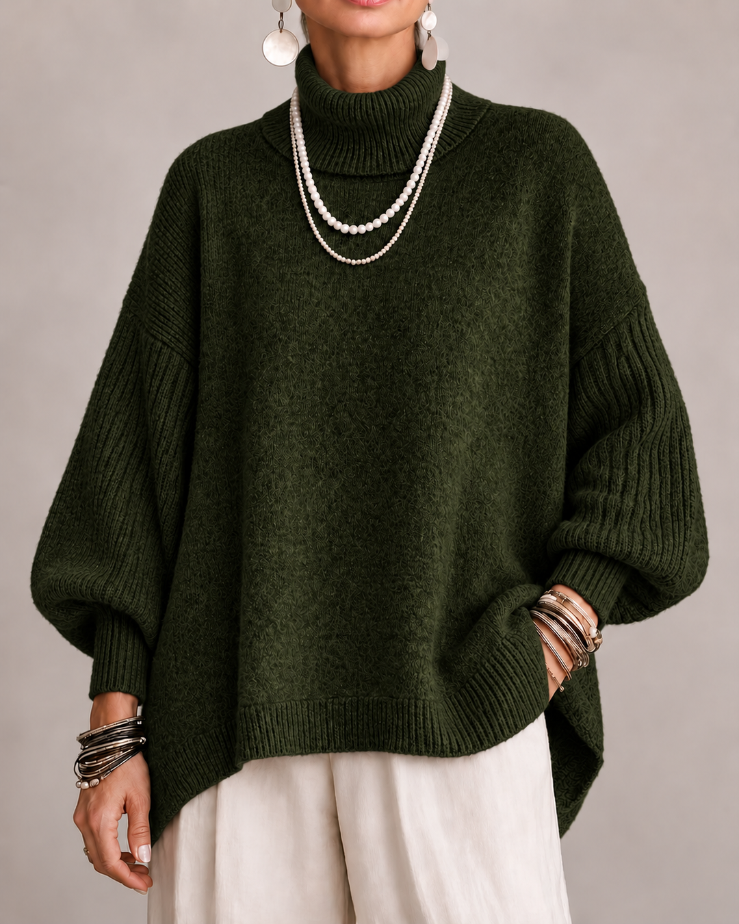 Aislin - Jersey de punto de cuello alto oversize