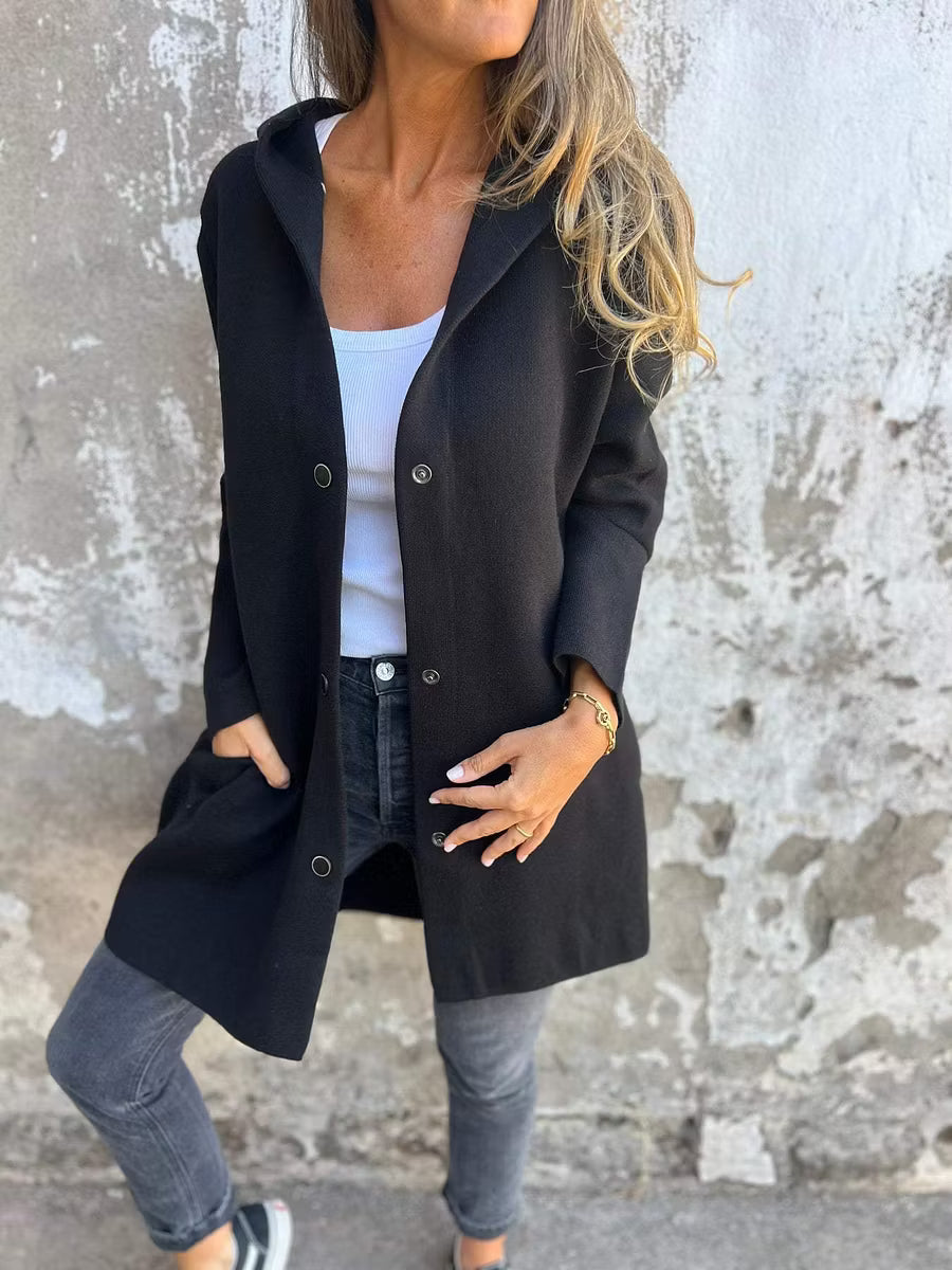 Aloura - Chaqueta con capucha y botonadura delantera