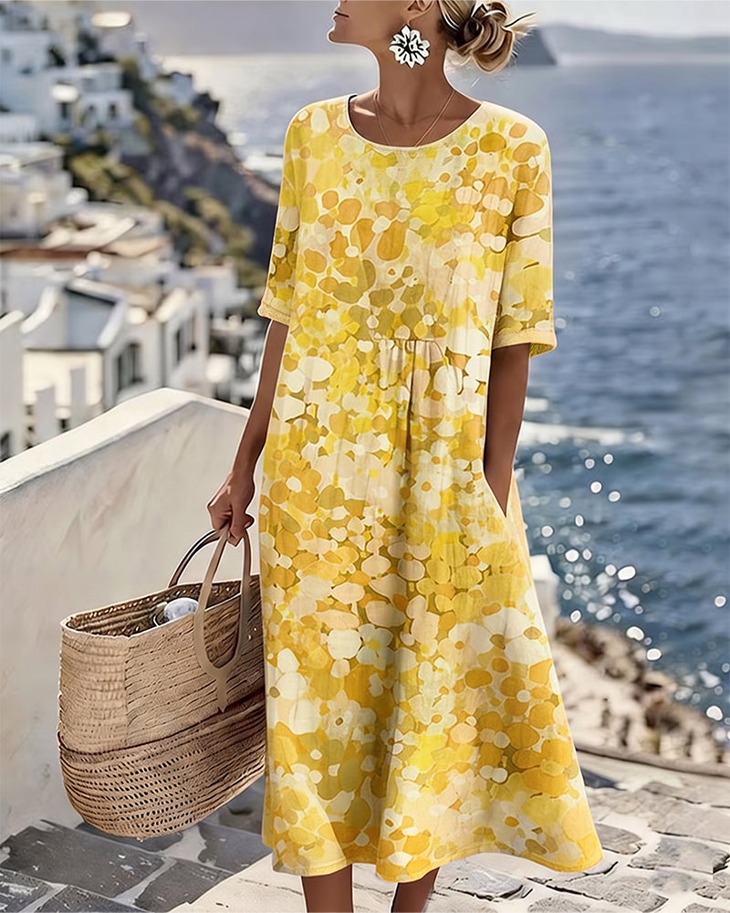 Adria - Vestido midi evasé de tacto suave