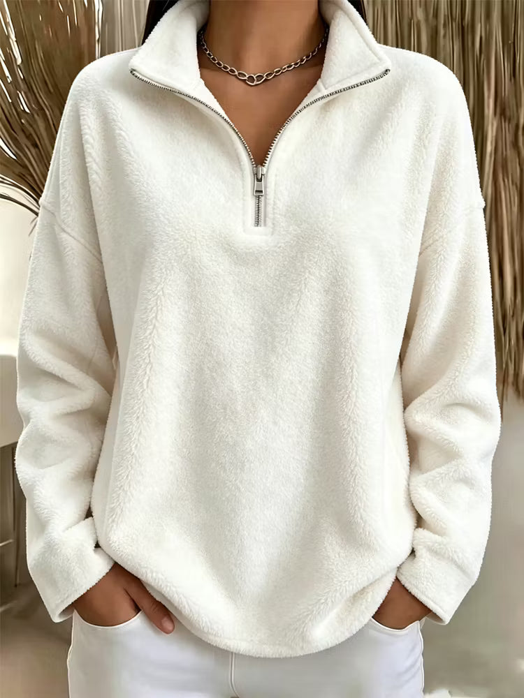Tiana - Sudadera polar de cuello alto holgado