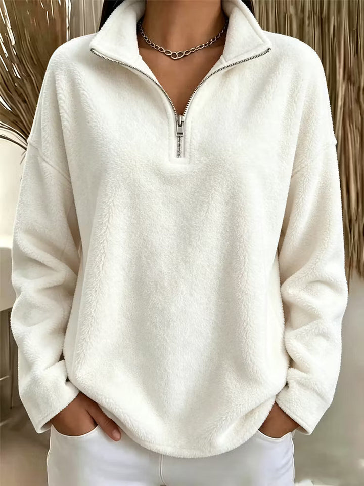 Tiana - Sudadera polar de cuello alto holgado