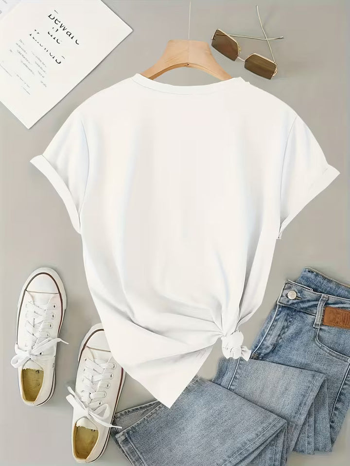 Sarai - Camiseta estampada de corazón de café