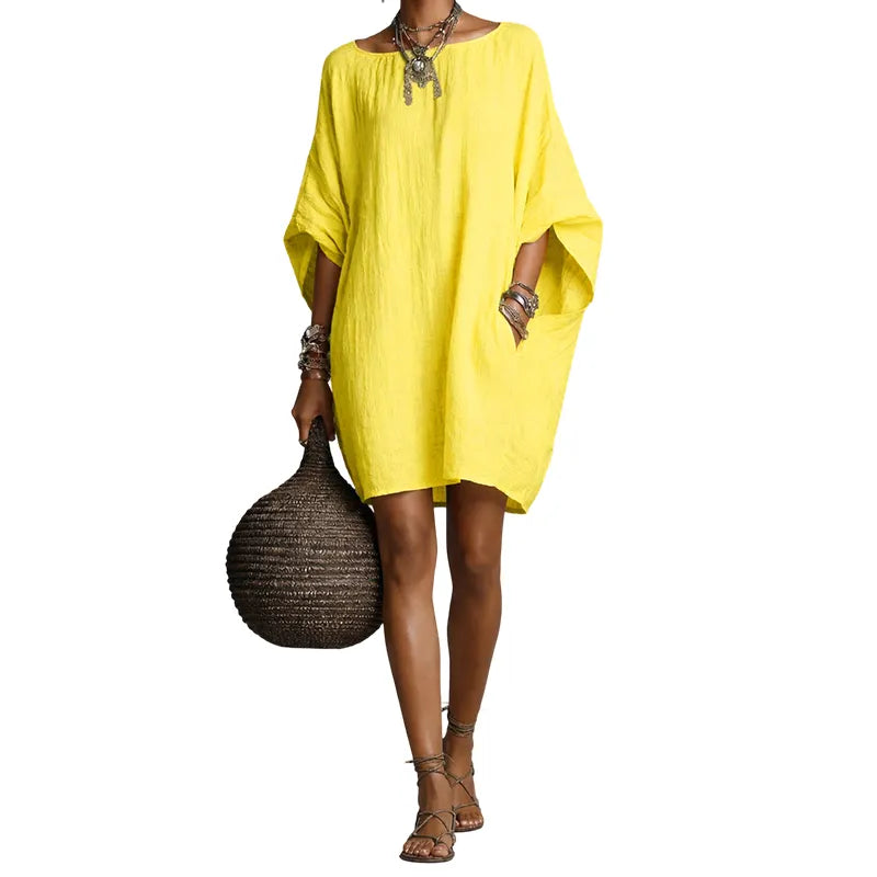 Sabina - Vestido midi con escote bardot de tacto suave