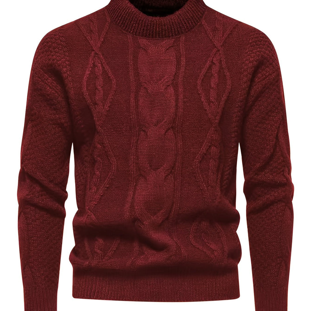 Kael - Jersey de cuello alto de punto trenzado
