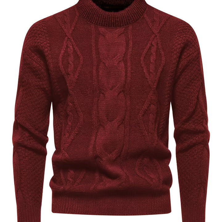 Kael - Jersey de cuello alto de punto trenzado