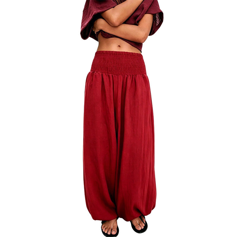 Anavie - Pantalón harem de tacto suave