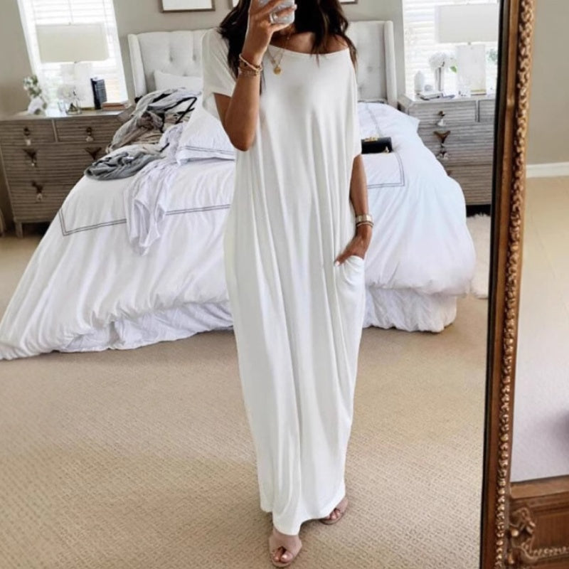 Adalynne - Vestido largo holgado de un solo hombro