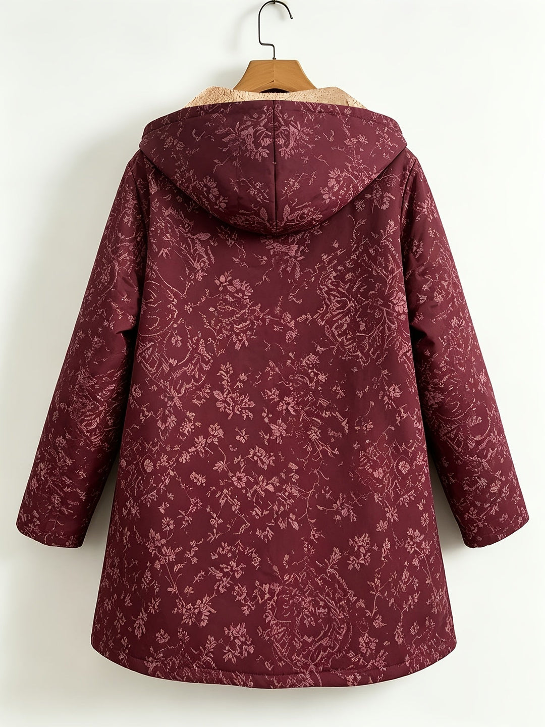 Runa - Abrigo largo con capucha floral