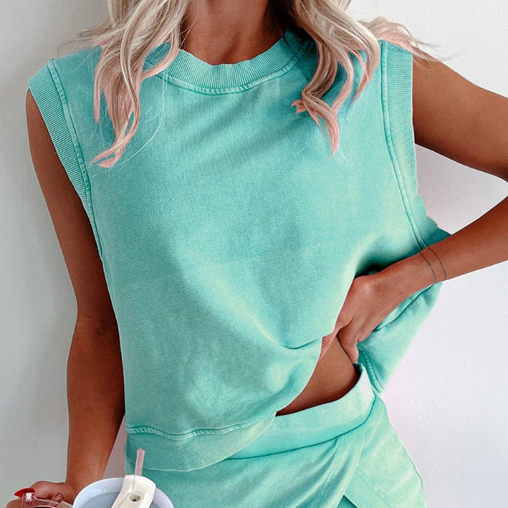 Jillian - conjunto de top sin mangas y minifalda