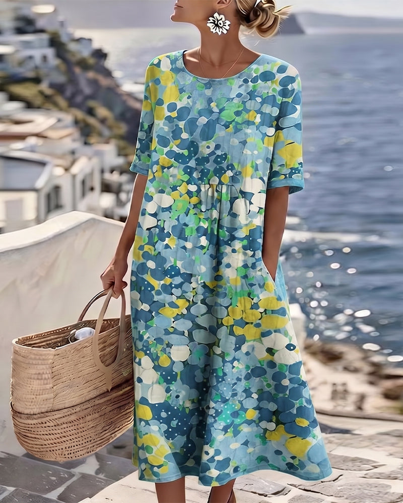 Adria - Vestido midi evasé de tacto suave