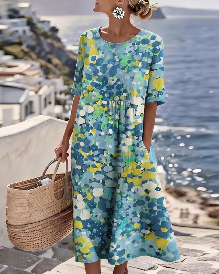 Adria - Vestido midi evasé de tacto suave