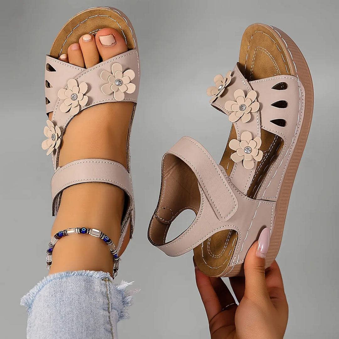 Fiorelia - Sandalias de cuña florales cómodas