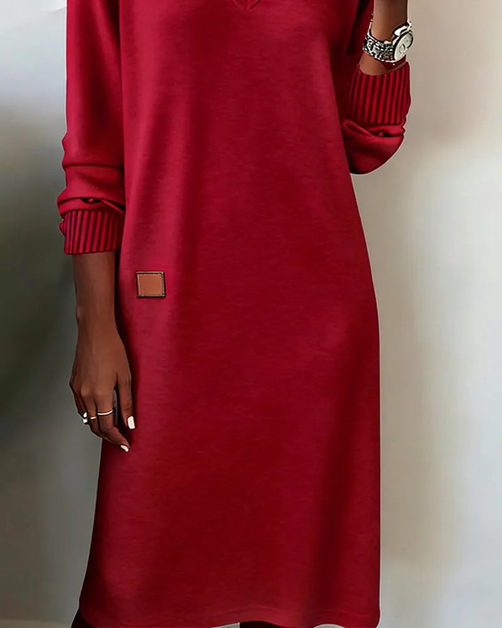 Galenique - Vestido de punto con escote en V y corte relajado