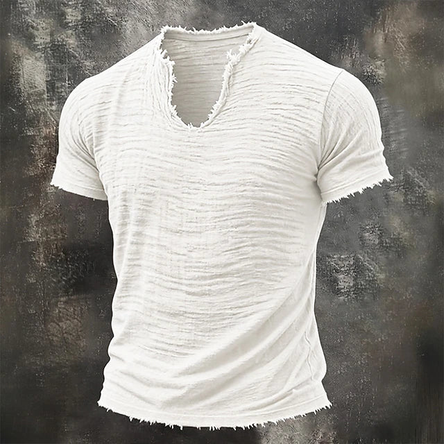 Jarrett - Camiseta de cuello de pico texturizada