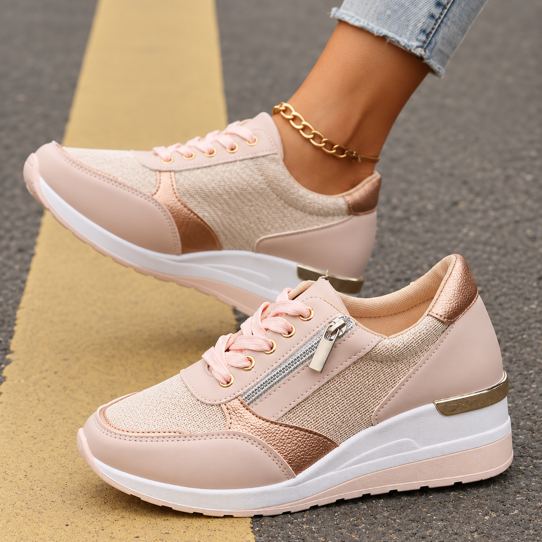 Annice - Zapatillas cómodas con cremallera lateral