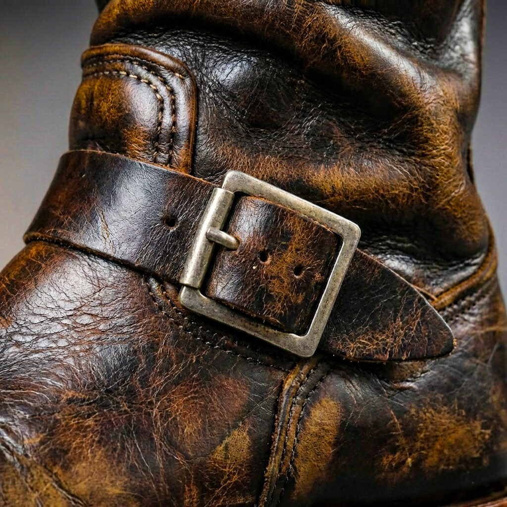 Gideon - Botas de cuero con hebilla vintage