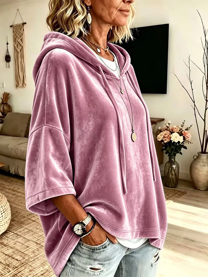 Fayelisse - Sudadera de terciopelo holgada