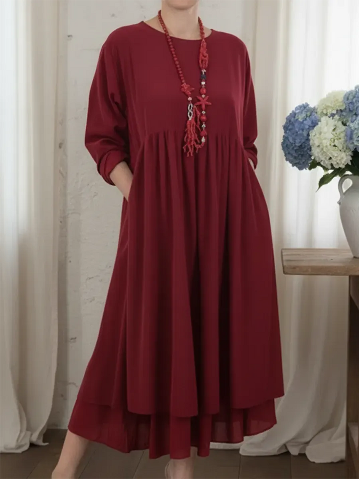 Agatha - Vestido midi evasé de tacto suave