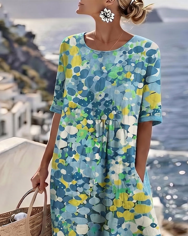 Adria - Vestido midi evasé de tacto suave