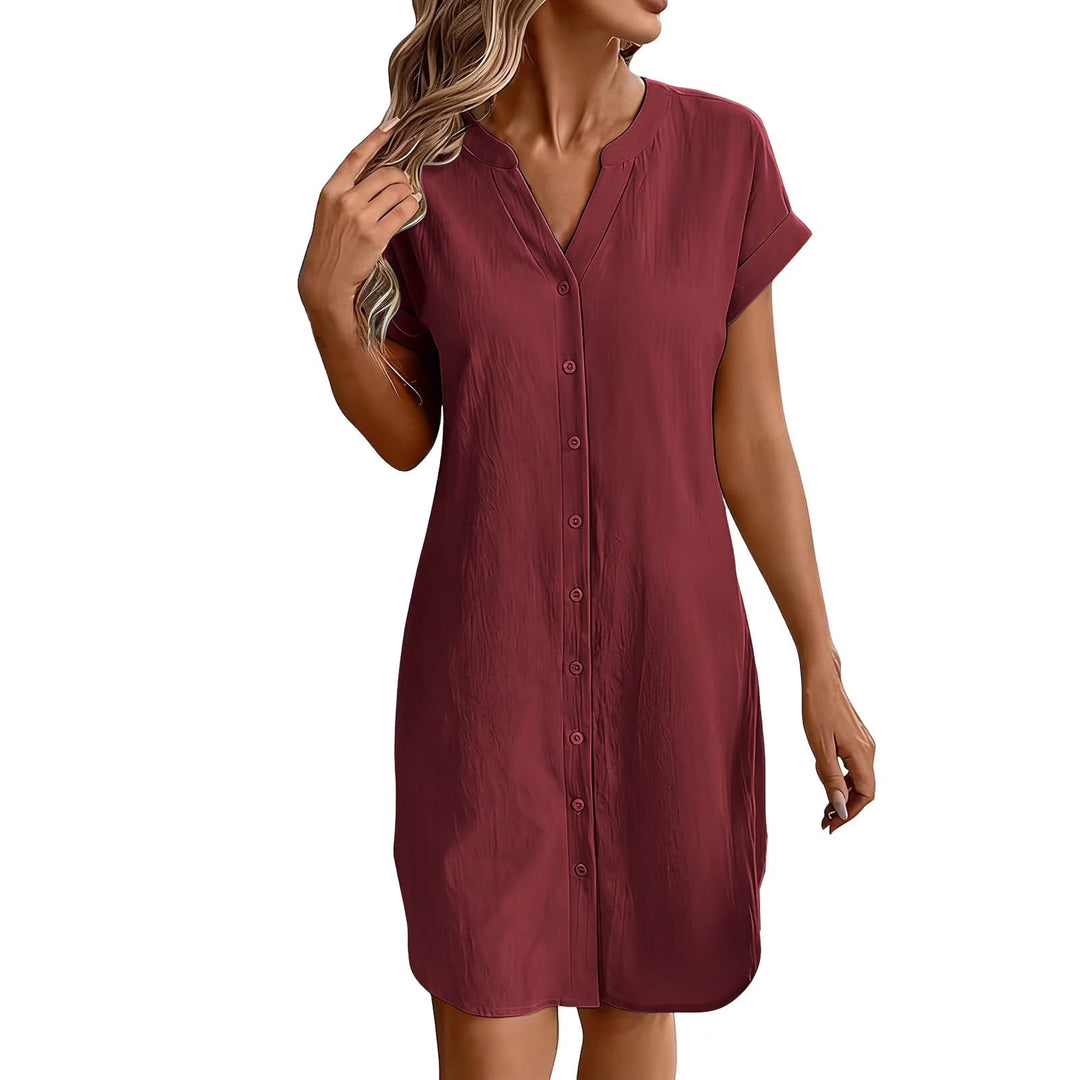 Ainslea - Vestido camisero mini texturizado