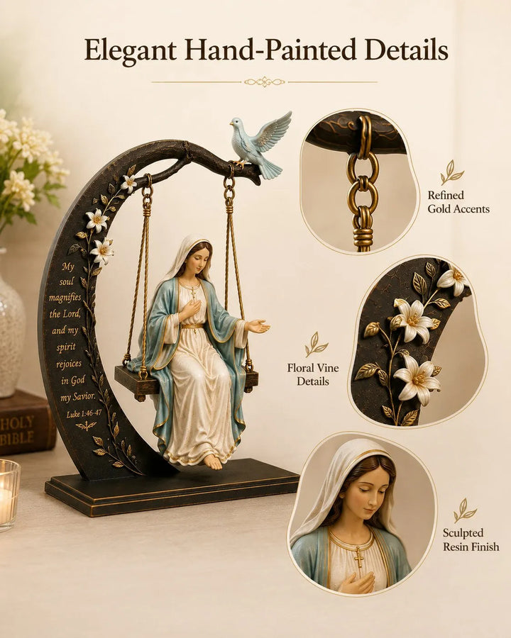 Calienne - Escultura de sobremesa de Nuestra Señora en columpio