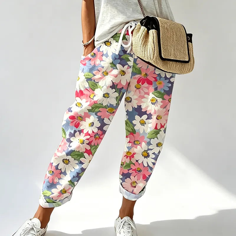 Solene - Pantalón jogger con estampado floral