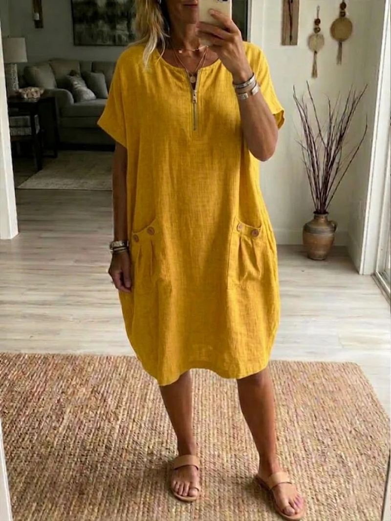 Adelise - Vestido veraniego con escote en pico y tacto suave