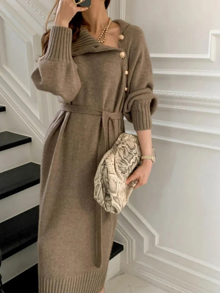Alize - Vestido de cuello cisne suave