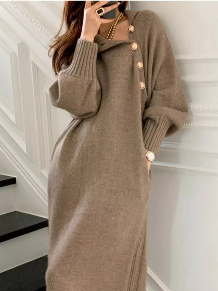 Alize - Vestido de cuello cisne suave