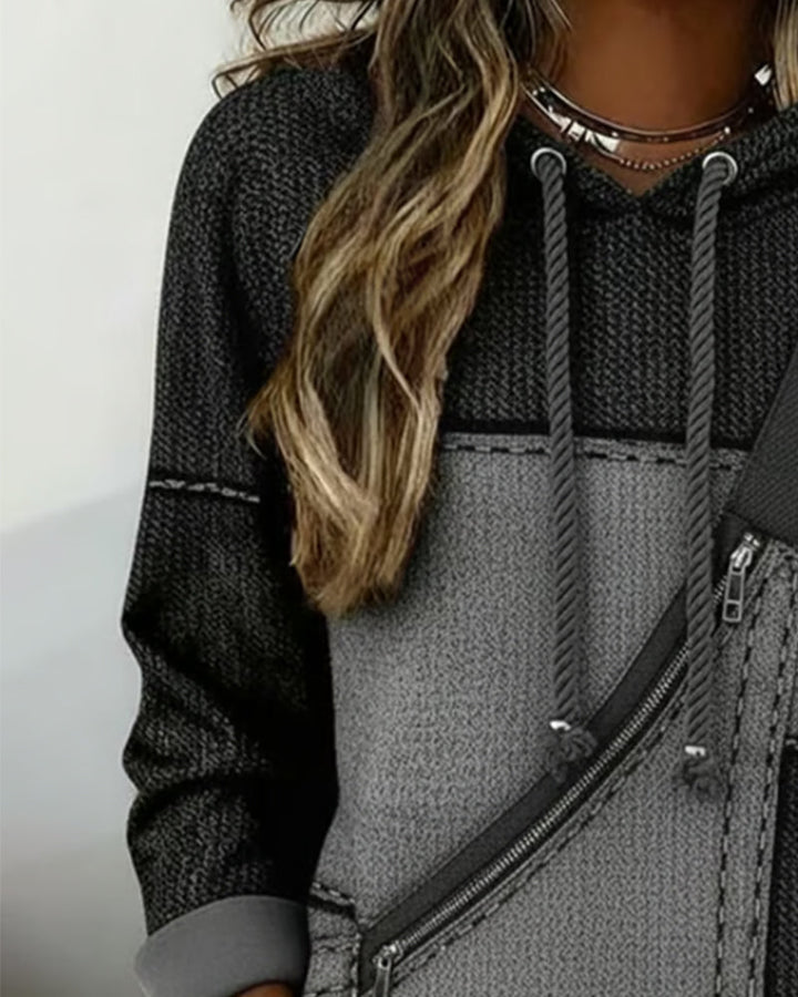 Eulanique - Sudadera texturizada con cremallera