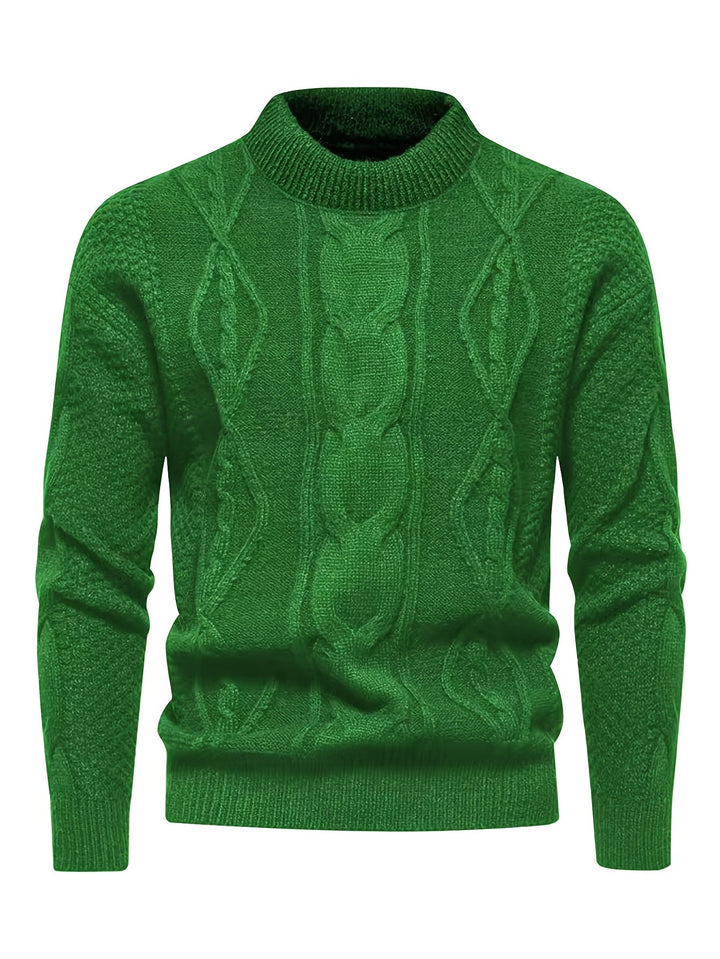 Kael - Jersey de cuello alto de punto trenzado