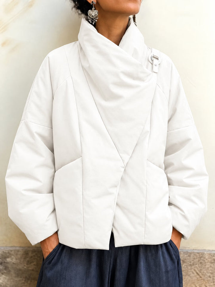 Ismena - Chaqueta acolchada asimétrica con cuello alto