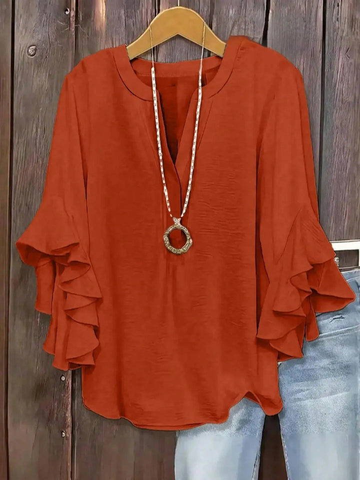 Norabelle - Blusa elegante con mangas fruncidas