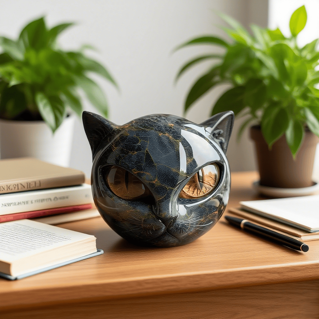 Bellanora - Ornamento escultórico en forma de cabeza de gato