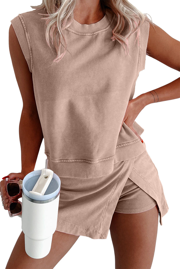 Jillian - conjunto de top sin mangas y minifalda