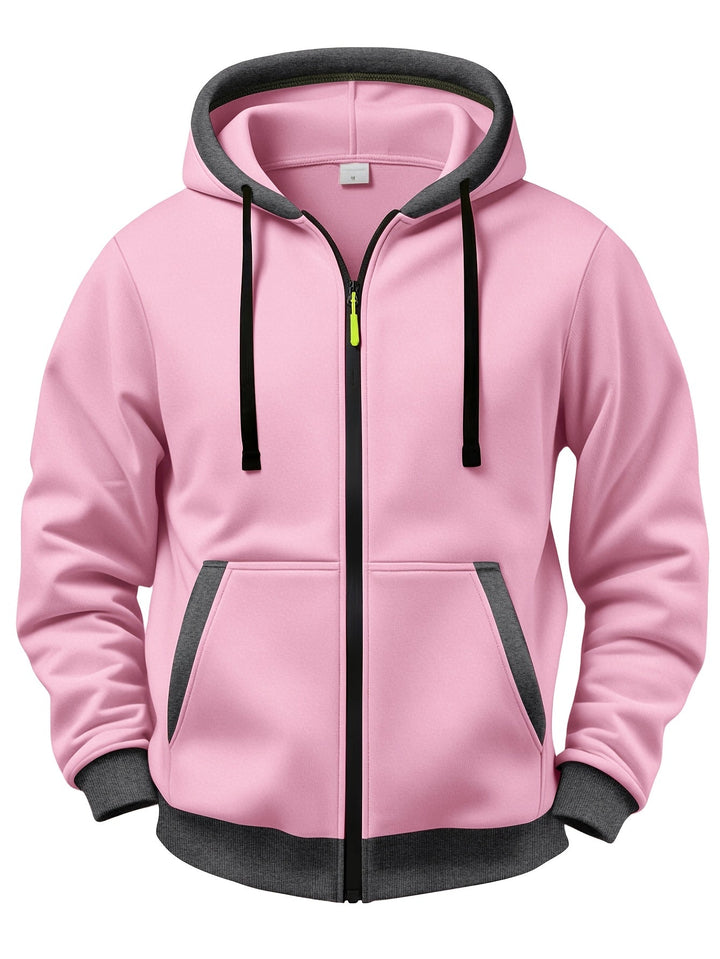 Brenner - Chaqueta con capucha y cremallera de tacto suave